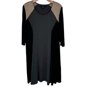 Karen Kane Colorblock  Womens size 2X plus 3/4 Sleeve Knee-Length tunic dress